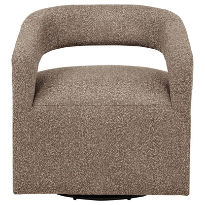 Westhill Boucle Upholstered Swivel Accent Chair Rocky Road