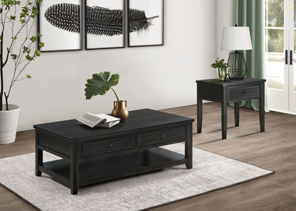 Concord 2-piece Coffee and End Table Set Distressed Java