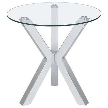 Kenzie 3-piece Round Coffee and End Table Set Chrome