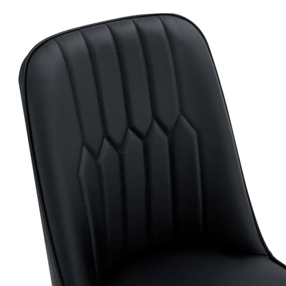 Modern Dining Chairs With Metal Legs And Simple Line Design On Backrest