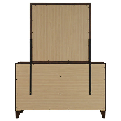 Welsley 6-drawer Dresser and Mirror Walnut
