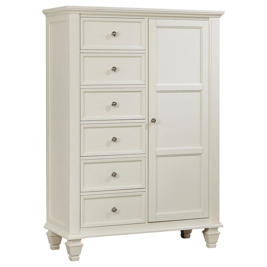 Sandy Beach 8-drawer Door Chest Cream White