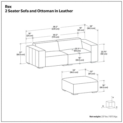 Rex - Handcrafted Sectional Sofa And Ottoman