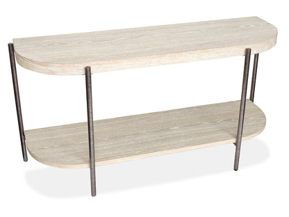 Jennings - Demilune Sofa Table - Edgecomb Gray And Weathered Antique Nickel