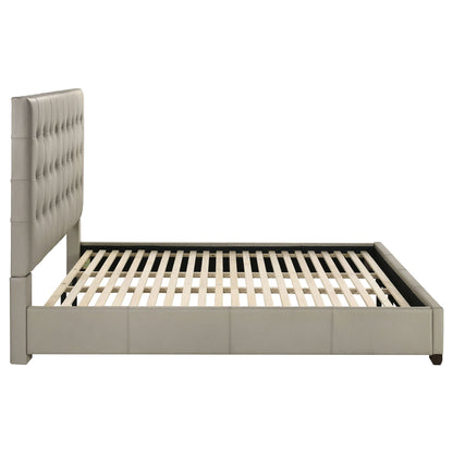 Medley Genuine Leather Eastern King Platform Bed Tan