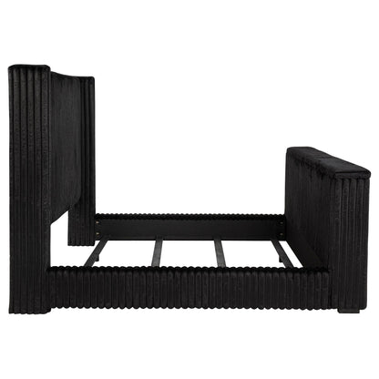 Centergrove Upholstered Eastern King Wingback TV Bed Black