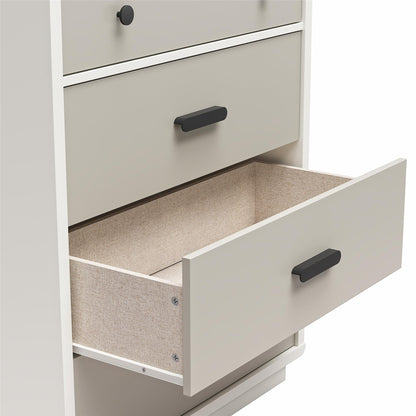 Valencia - 5 Drawer Dresser - White / Gray