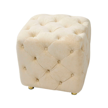 Modern Upholstered Ottoman, Exquisite Small End Table, Soft Foot Stool, Dressing Makeup Chair, Comfortable Seat For Living Room, Bedroom, Entrance