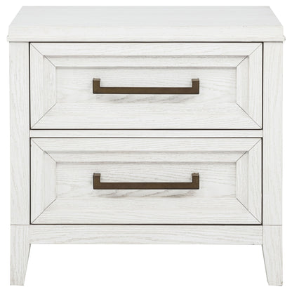 Marielle 2-drawer Nightstand Bedside Table Distressed White