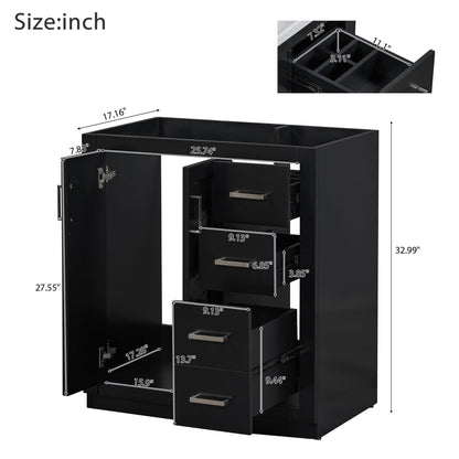 Bathroom Vanity With Sink, Storage Cabinet, Freestanding Set With 3 Drawers & Soft Closing Doors