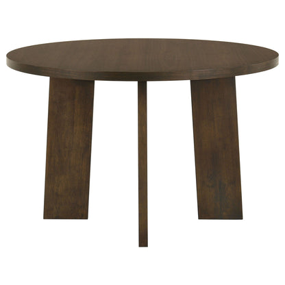 Strouse 47-inch Round Wood Dining Room Table Walnut