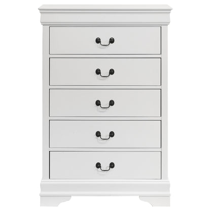 Louis Philippe 5-drawer Bedroom Chest White