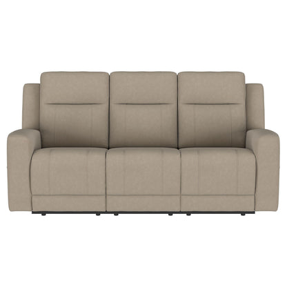Brentwood 2-piece Upholstered Reclining Sofa Set Taupe