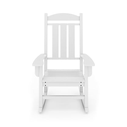 Traditional Porch Rocker Classic HDPE Poly Lumber For Porch, Patio, And Garden Comfort