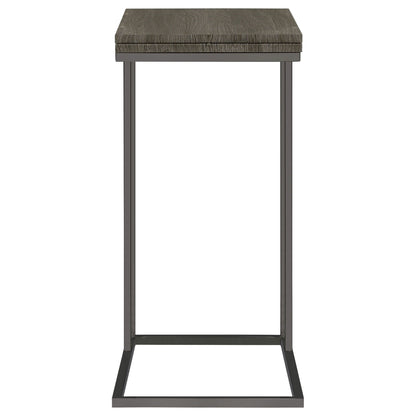 Pedro Expandable C-Shaped Sofa Side Table Weathered Grey