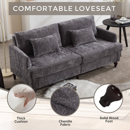 Mid Century Modern Fabric Loveseat Sofa, 2 Seat Upholstered Couch