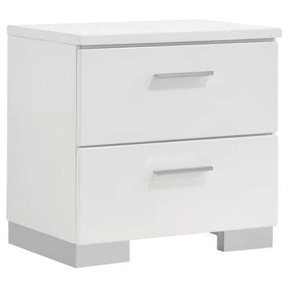 Felicity 4-piece California King Bedroom Set White High Gloss