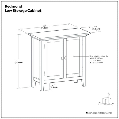 Redmond - Low Storage Cabinet - Brunette Brown