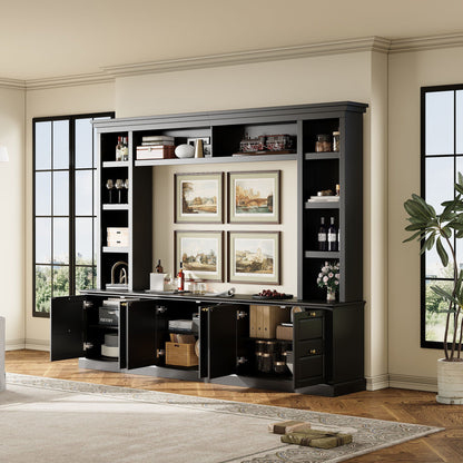 All-In-One TV Stand With Bookcase For TVs Up To 70"