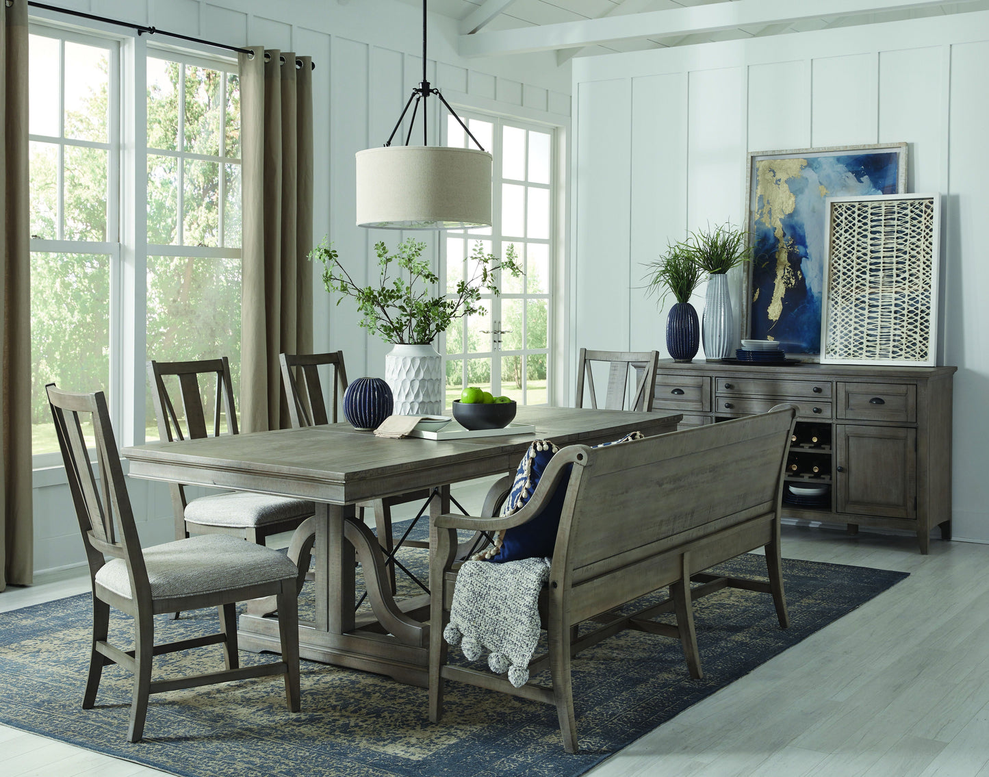 Paxton Place - Dining Side Chair With Upholstered Seat (Set of 2) - Dovetail Gray