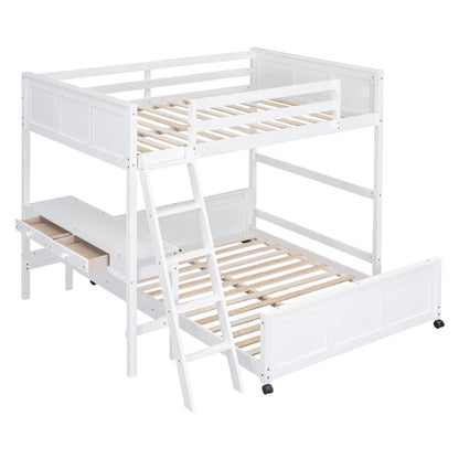 Full Over Full Bunk Bed With Desk
