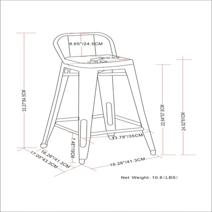 Rayne - Curved Back Metal Stool (Set of 2)