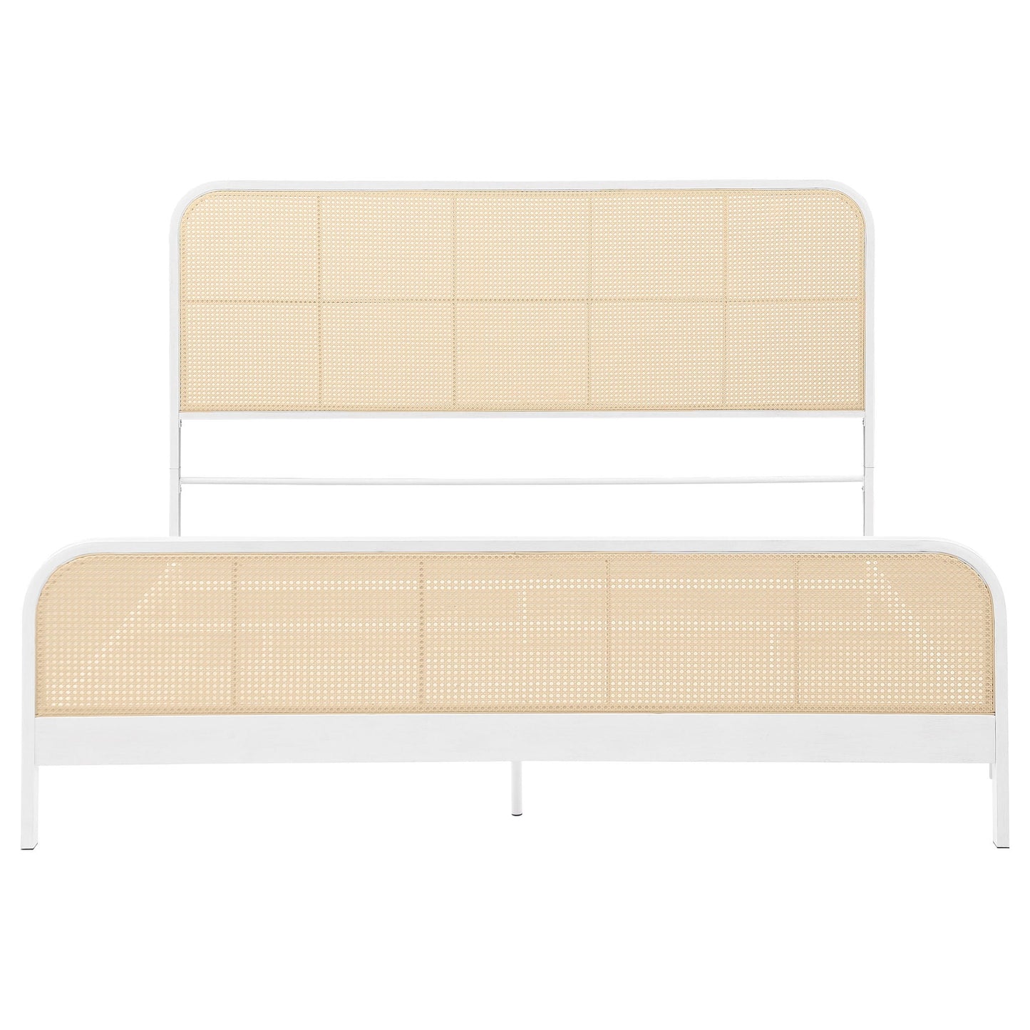 Lanewood Open Cane Webbing Metal Eastern King Bed White