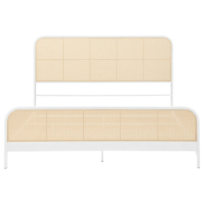 Lanewood Open Cane Webbing Metal Eastern King Bed White