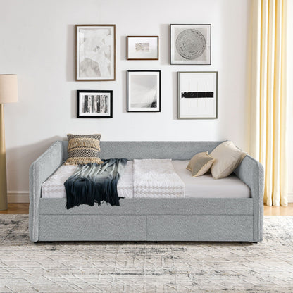 Upholstered Daybed & 2 Drawers