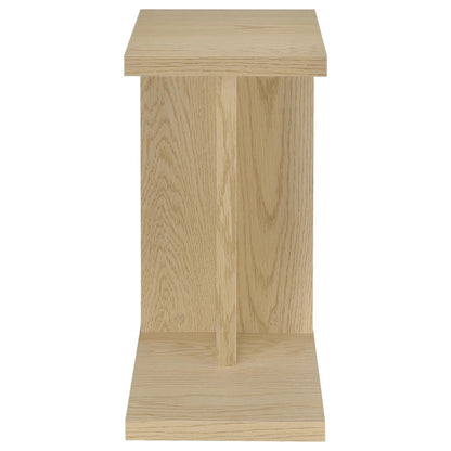 Clower Engineered Wood C-Shaped Sofa Side Table Light Oak