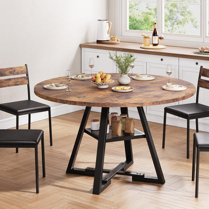 Jocoevol Round Dining Table for 4,Kitchen Dining Room Circle Dinner Pedestal Table,Space Saving Wood Kitchen & Dining Room Furniture (Vintage, 42In)