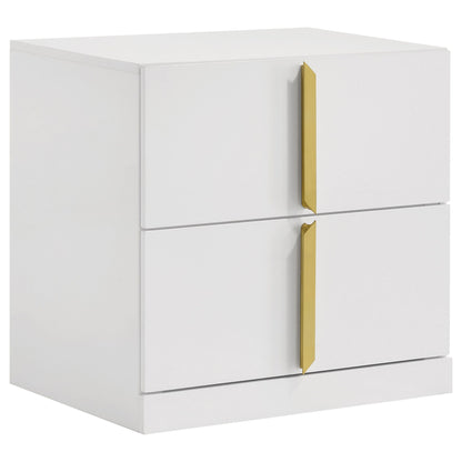 Ines 4-piece Eastern King Bedroom Set Navy and White High Gloss