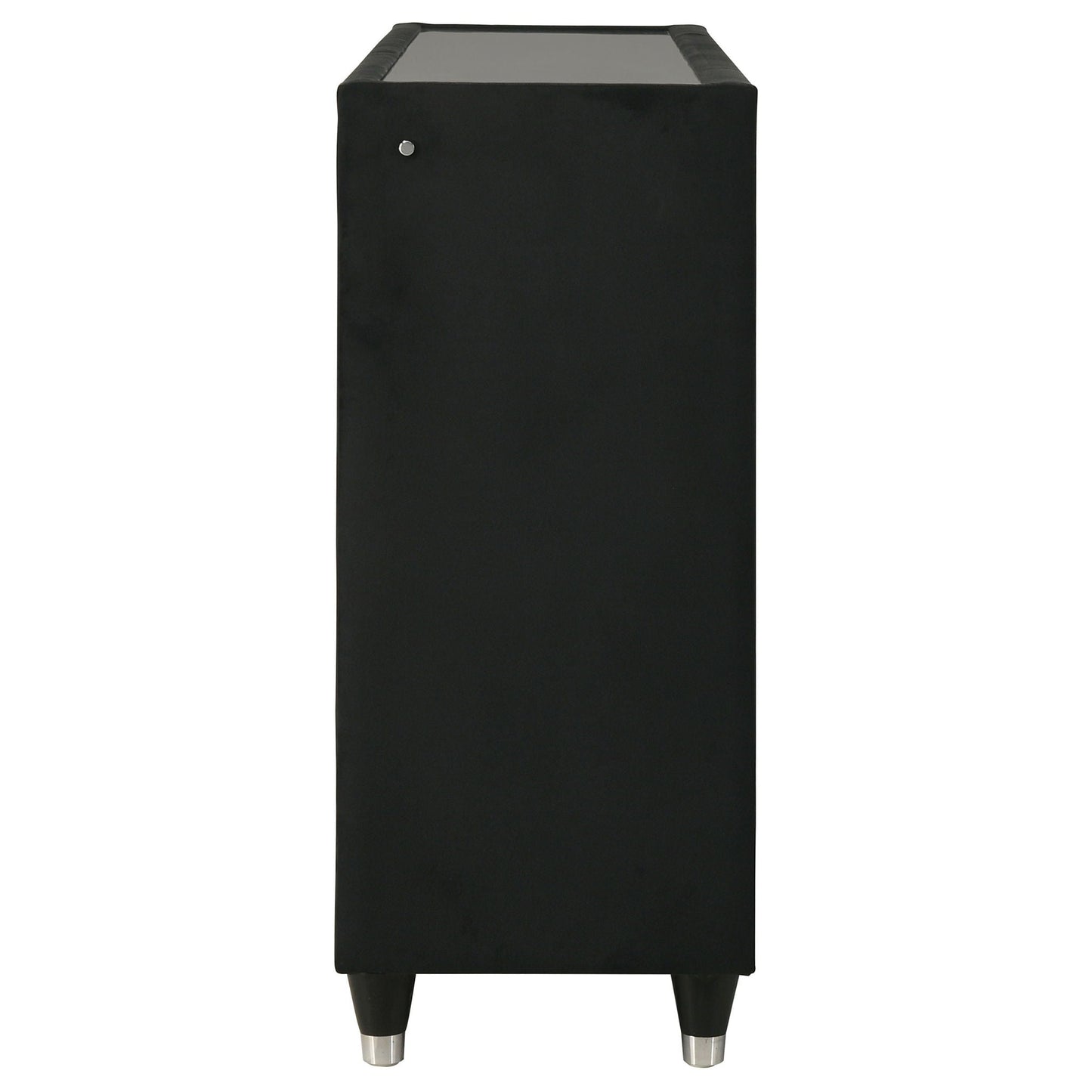 Ravenne 6-drawer Velvet Upholstered LED Dresser Cabinet Black
