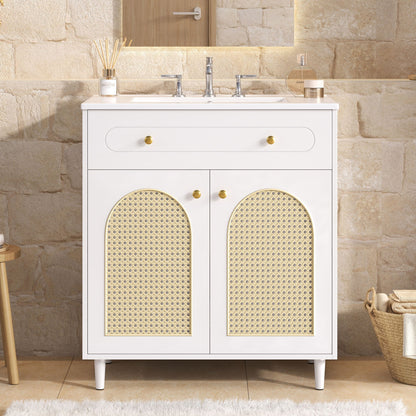 Modern Bathroom Vanity With Sink, Cabinet With Adjustable Shelf