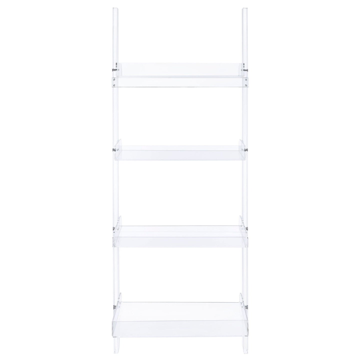 Amaturo 72-inch 4-shelf Acrylic Ladder Bookshelf Clear