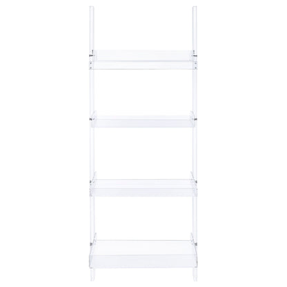 Amaturo 72-inch 4-shelf Acrylic Ladder Bookshelf Clear