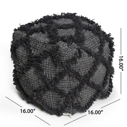 Jumanji - Handcrafted Wool And Cotton Pouf - Brown