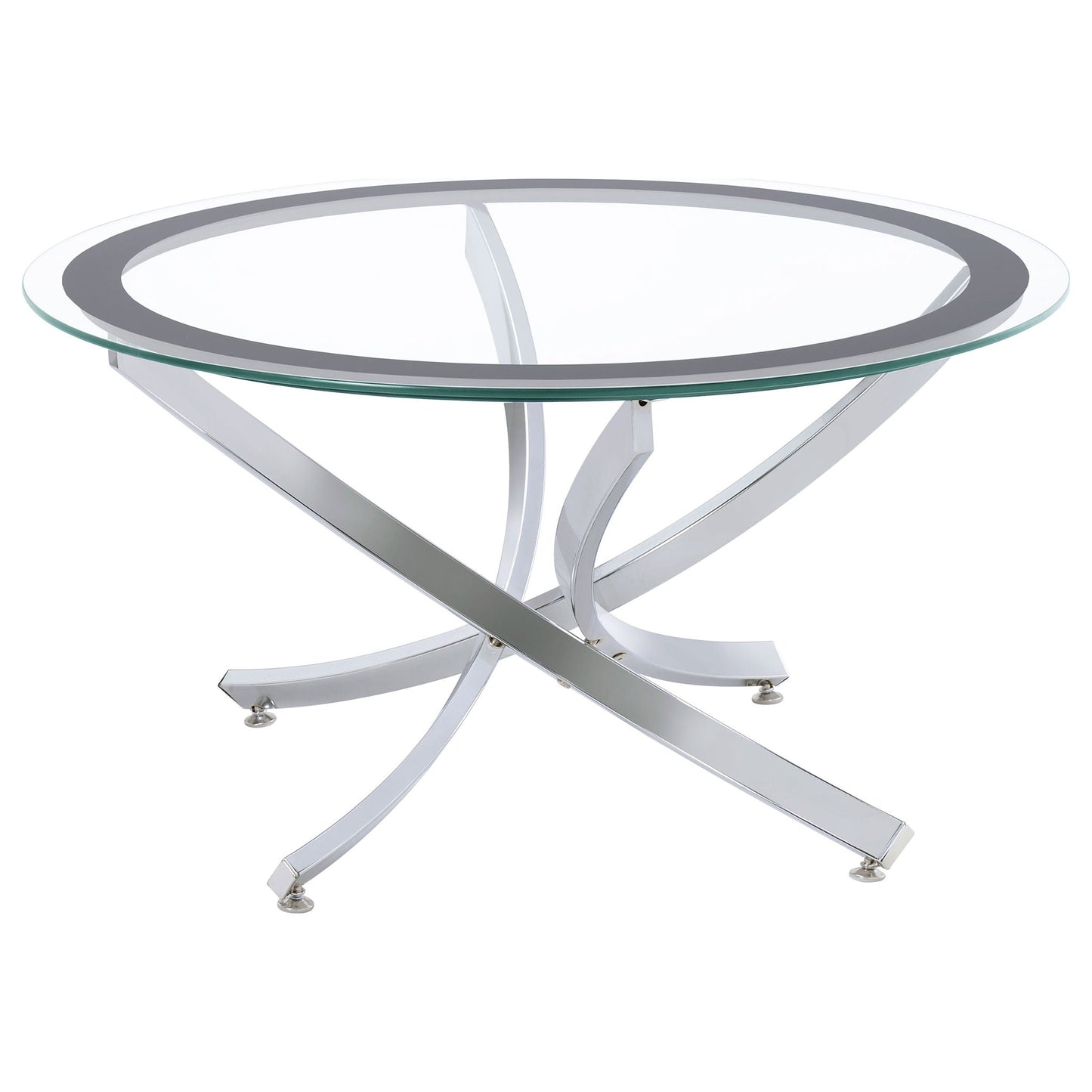 Brooke 2-piece Round Coffee and End Table Set Chrome