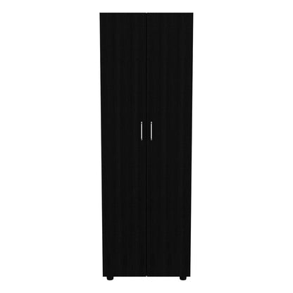 Armoire Organiser, Two Shelves, Rod, Double Door Cabinet Armoire