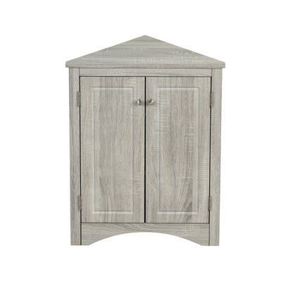 Triangle Bathroom Storage Cabinet With Adjustable Shelves, Freestanding Floor Cabinet For Home Kitchen
