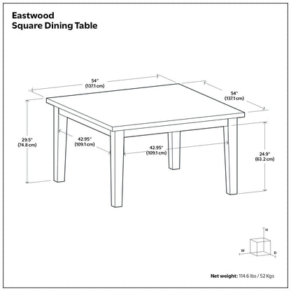 Eastwood - Square Dining Table - Java Brown