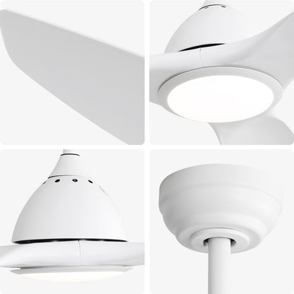 Bredoom Ceiling Fan With Remote Control And LED Light, Blades, Reversible DC Motor For Indoor / Outdoor Use