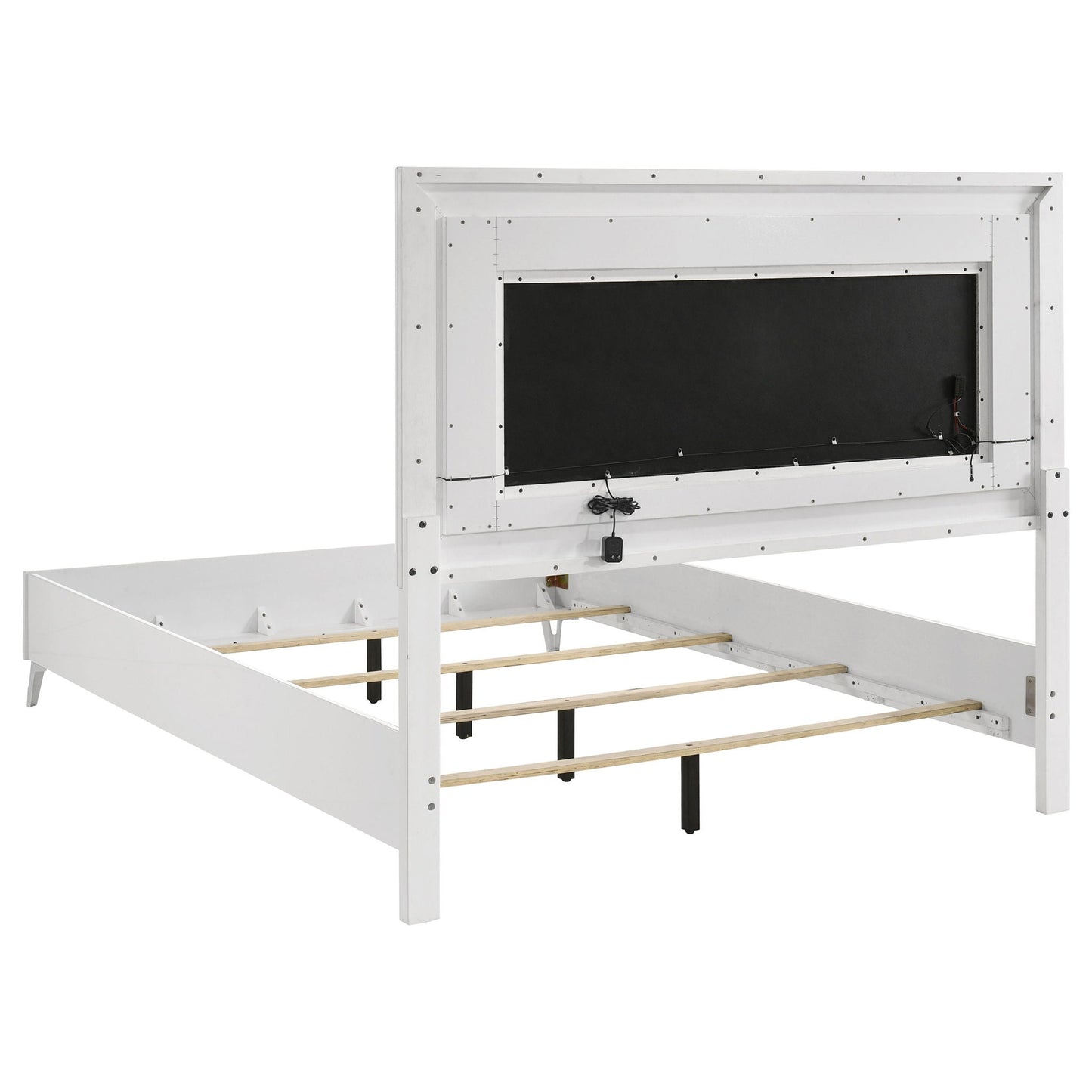 Cassia 4-piece Queen LED Bedroom Set White High Gloss