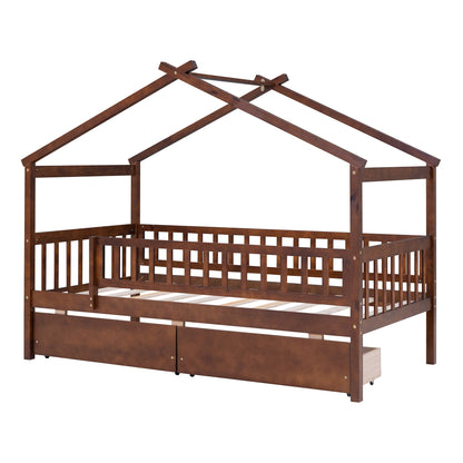 House Bed With 2 Drawers
