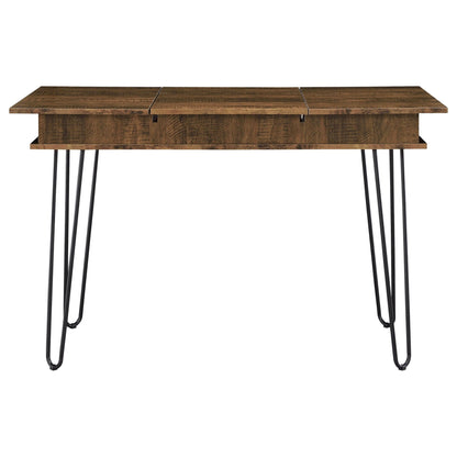 Sheeran 47-inch Writing Desk with Storage Rustic Amber