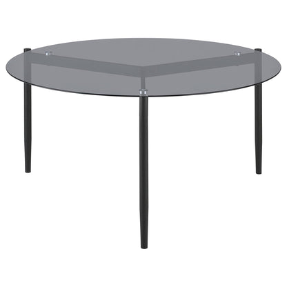 Rosalie Round Smoked Glass Top Coffee Table Grey