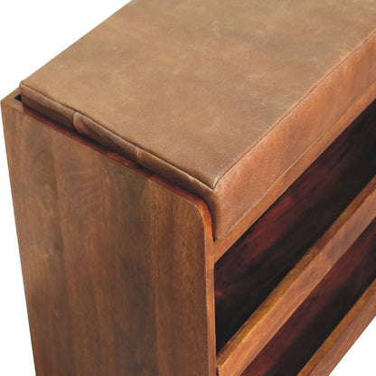 Buffalo - Hide Pull Out Shoe Storage Bench
