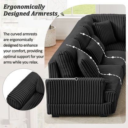 Oversized Sectional Sofa U - Shaped Sofa Couch Modern Sofa Upholstered In Soft With A Chaise Lounge For Living Room