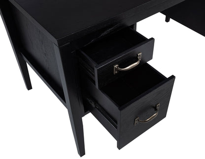 Graham 54-inch 4-drawer Double Pedestal Lift Top Computer Desk Black