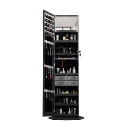 Swivel Jewelry Cabinet With Full Length Mirror